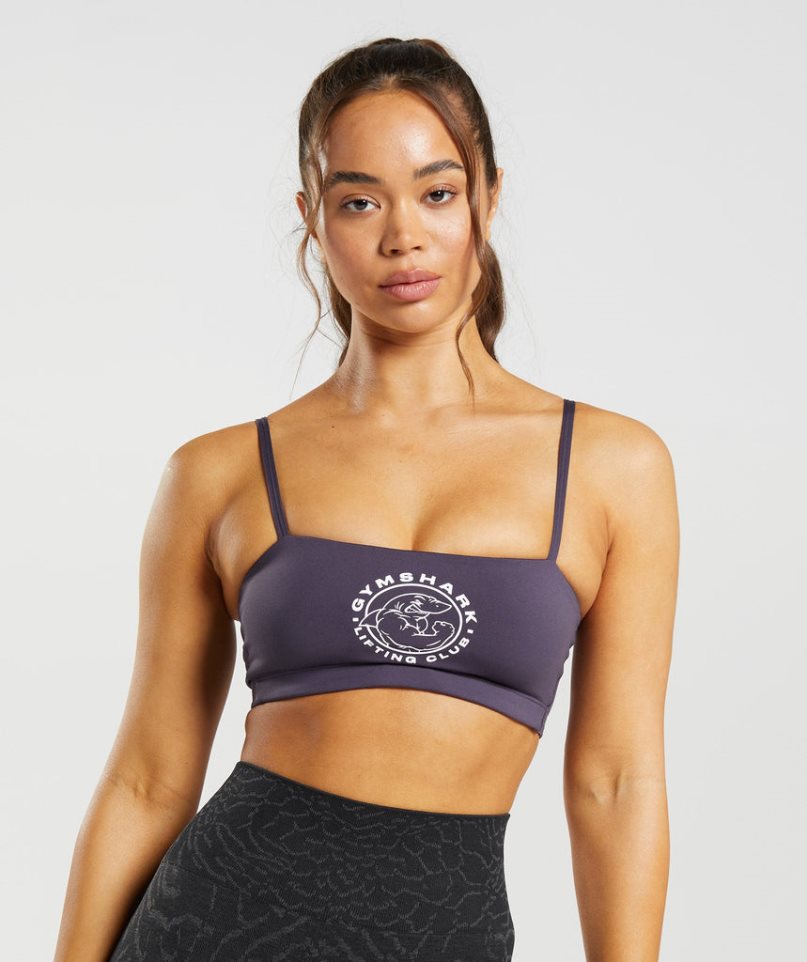 Staniki Sportowe Gymshark Legacy Bandeau Damskie Fioletowe | PL 680NHY